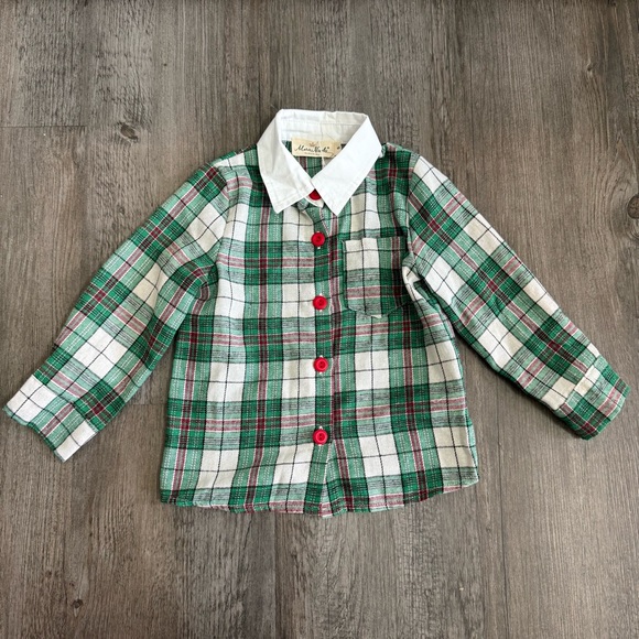 Marie Nicole Other - Marie Nicole Green Holiday Plaid Button Down Shirt
